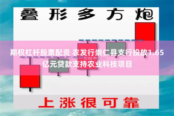 期权杠杆股票配资 农发行崇仁县支行投放1.65亿元贷款支持农业科技项目