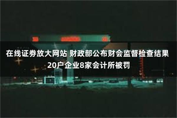 在线证劵放大网站 财政部公布财会监督检查结果 20户企业8家会计所被罚